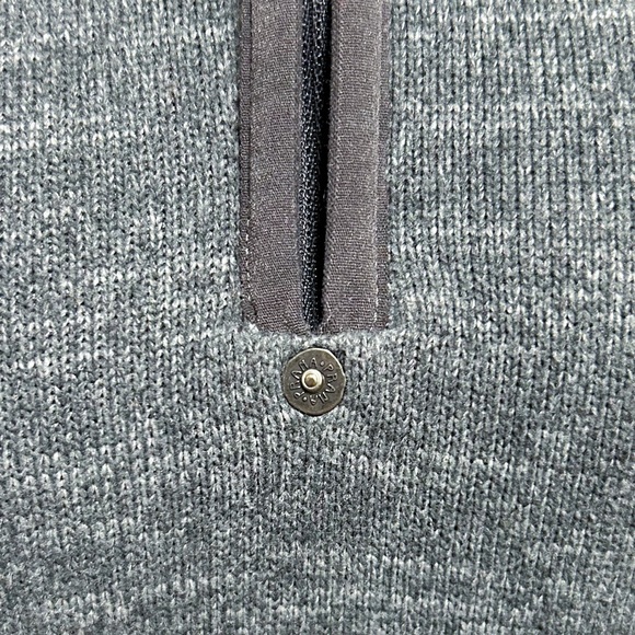 Prana Heather Grey 1/4 Zip Bryce Knit Fleece Lined Pullover Long Sleeve Large - Picture 5 of 14